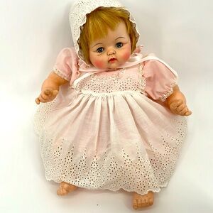 1960’s Madame Alexander Baby McGuffey 19” Blonde Eyelet Dress Vintage Collector